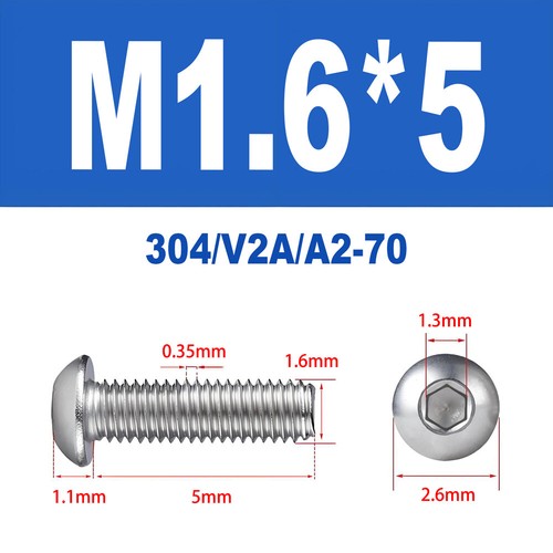 Linsenkopfschrauben Edelstahl A2 V2A ISO 7380 M1.6 M2 M2.5 M3 M4 Innensechskant - Bild 8 von 126