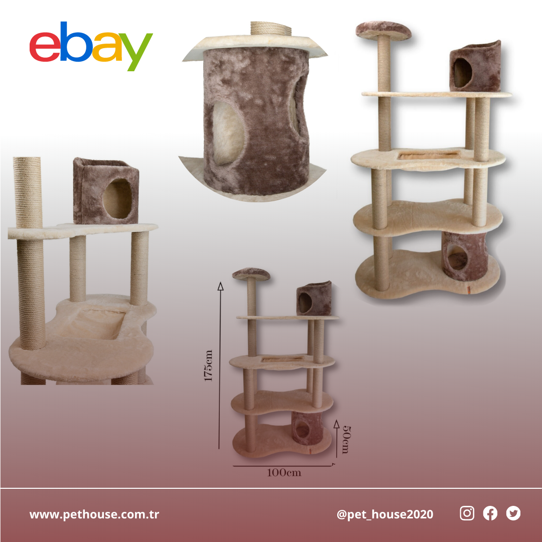 Furniture Cat Tower House Pet Condo Tree Scratching Kitten Post Cave Posts  Bed