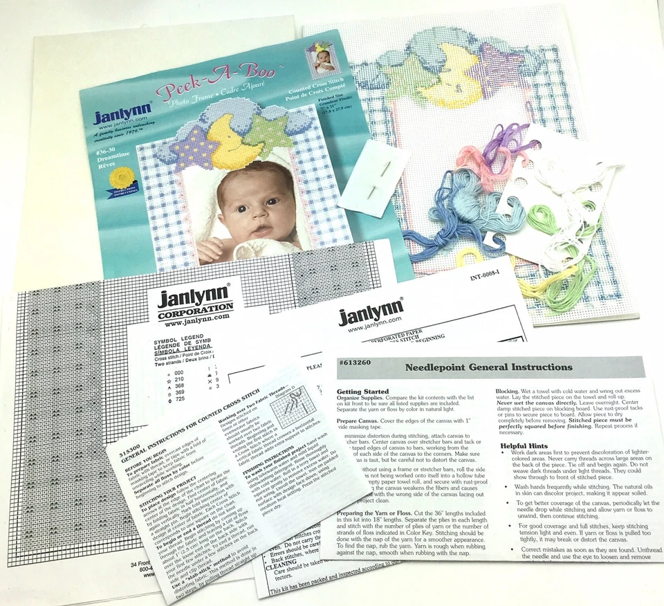 Janlynn Cross Stitch Dreamtime Peek-A-Boo Frame Kit 36-30 Partially Complete - Image 2 of 4