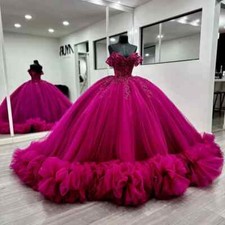 Customized Princess Quinceanera Dresses Applique Backless Ruffles Sweet 15 Dress