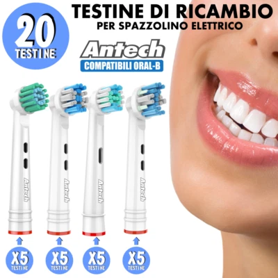 20 x Testine di ricambio compatibile per spazzolino elettrico Oral B