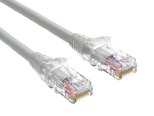 3ft Cat6 Ethernet Patch Cable with Clear Boot, UTP, Pure Bare Copper, Gray