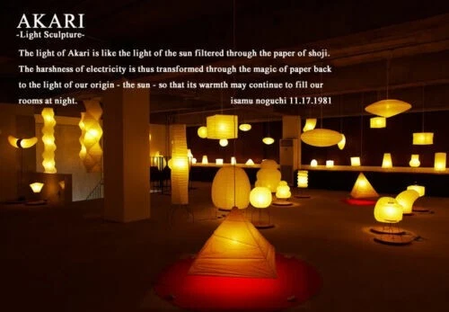 Isamu Noguchi Akari 50ES Lámpara Colgante Washi Pantalla de Luz con Marco 100% AUTÉNTICA Foto 4 de 4