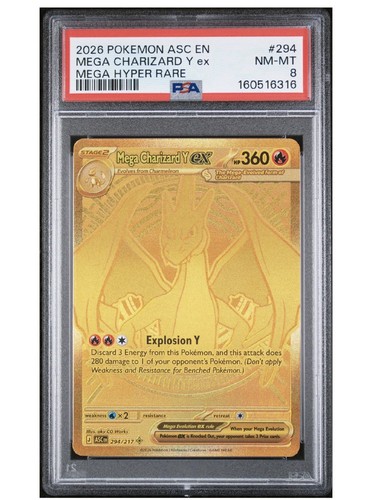 Mega Charizard Y ex graded PSA 8 for sale on eBay