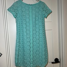 Adrianna Papell Women's Aqua Blue Shift Dress Size 4