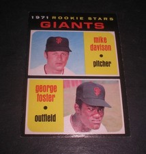 1971 GIANTS ROOKIE STARS GEORGE FOSTER MIKE DAVISON TOPPS BASEBALL CARD #276. rookie card picture