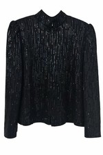 St John Evening Embellished Black Knit Jacket USA Made Size 8