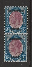 SOUTHWEST AFRICA SCOTT#25 TYPE 3 MINT NEVER HINGED AND LIGHT HINGED PAIR