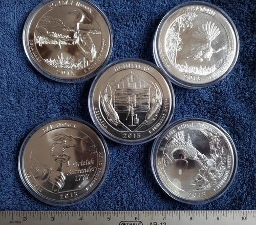 2015 AMERICA THE BEAUTIFUL ATB 5OZ BULLION COIN SET