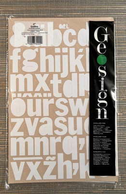 Geosign White Gothic 2 Inch Vinyl Lower Case Letters & Numerals Self Stick 50mm