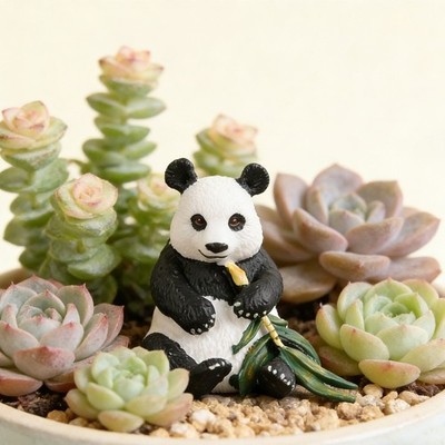 Realistisches Panda Tier Spielzeug Set - PVC Figur 10,5 cm f��r Klassenzimmer od
