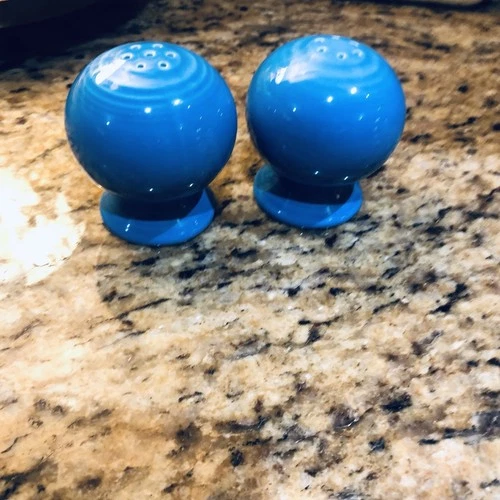 Retired Fiestaware Fiesta Peacock Blue Salt/Pepper Shakers-Accessory