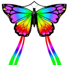 JEKOSEN Butterfly Huge Kite for Kids and Adults Easy to Fly 55", Rainbow