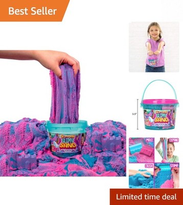 Reusable Bucket of 1.5lbs Neon Sensory Sand - Fun Cotton Candy Play Experience