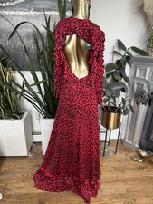 Maare Animal Print Long Dress, Open Back Size S Made in Poland