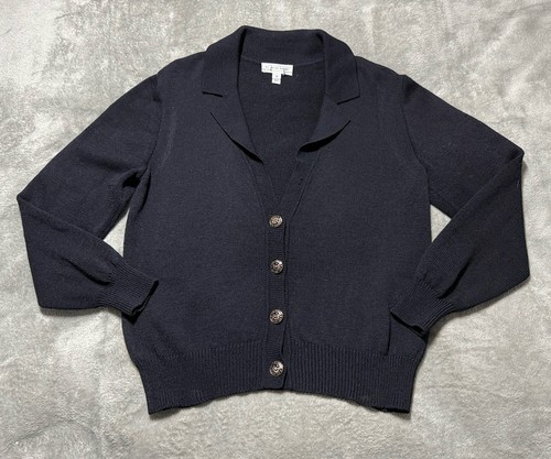 Cardigan Femme St John – Modèle Santana Draper, Colorblock, Ouvert, Enveloppant – Taille M