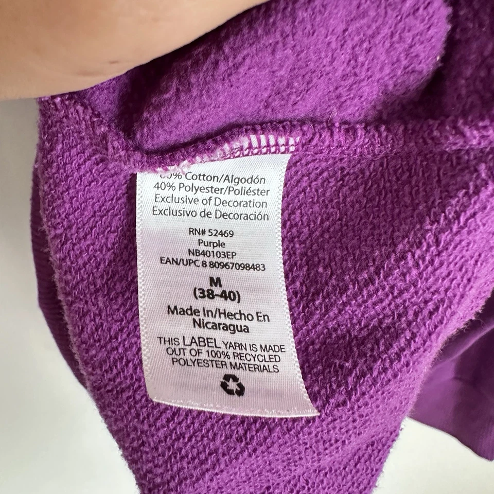 Sudadera con capucha violeta púrpura manga larga para hombre talla M 60 % algodón Foto 3 de 3