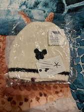 DISNEY'S MICKEY MOUSE BAREFOOT DREAMS KIDS BEANIE CREAM/CARBON OS NEW
