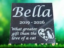 Personalized Cat Memorial Stone Plaque: Pet Loss Gift Garden Grave Marker d11