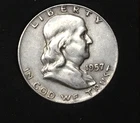 1957 D Franklin Half Dollar AU About Uncirculated 90% Silver