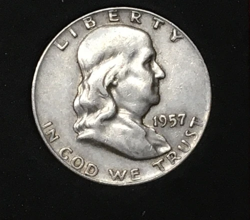 1957 D Franklin Half Dollar AU About Uncirculated 90% Silver
