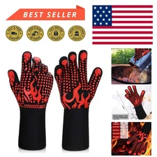 1472°F Heat Resistant BBQ Gloves - Non-Slip Silicone for Ultimate Protection