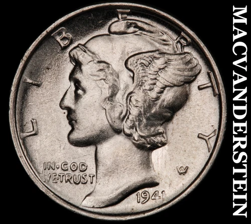 1941 Mercury Dime- Choice Gem Brilliant Uncirculated++++ No Reserve #J3285