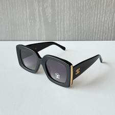Chanel CH5435 Black Rectangle Sunglasses Gray Gradient Lens