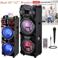 Portable Bluetooth PA Speaker System w/ Party Light, AUX/USB/TF/REC/FM Radio