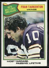 Football Topps Fran Tarkenton Near Mint or Better