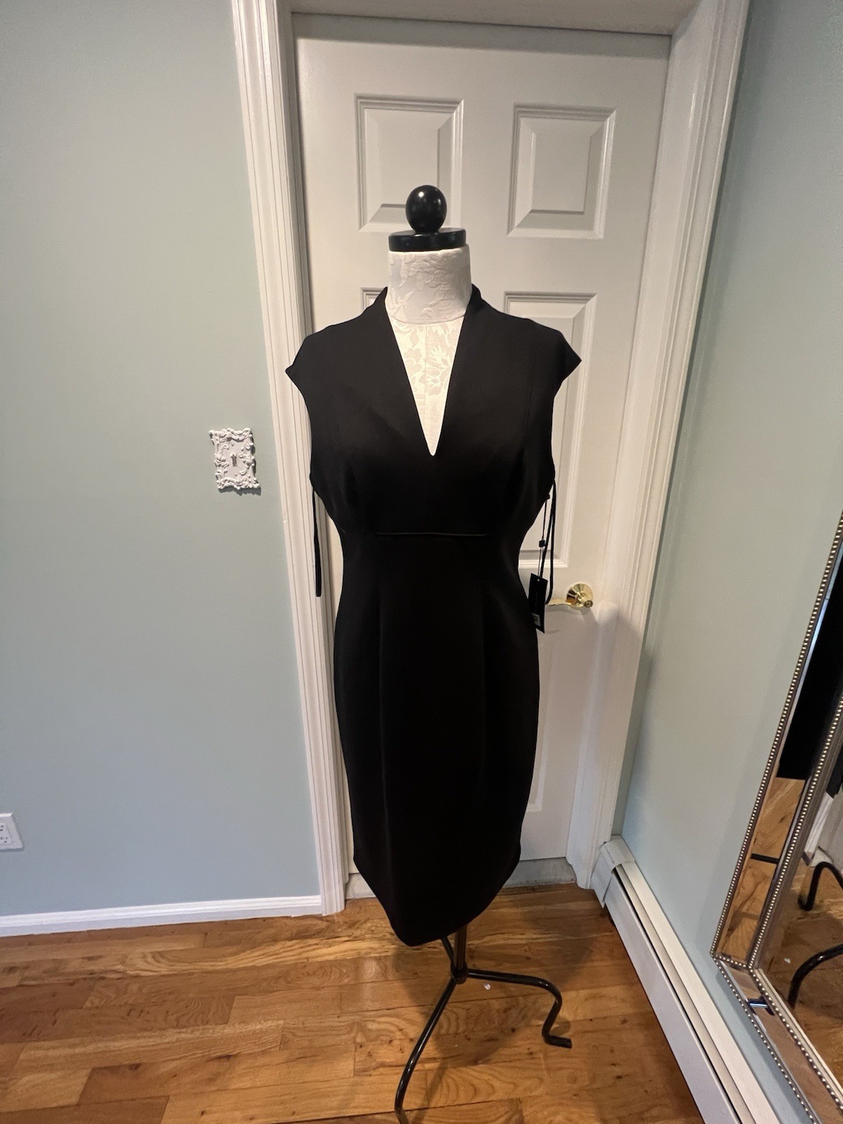 Tommy Hilfiger Womens Black Midi Dress Size 10 Sleeveless Formal Wear