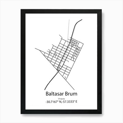 Baltasar Brum,Uruguay Minimalist Ma Framed Wall Art Poster Canvas Print Picture