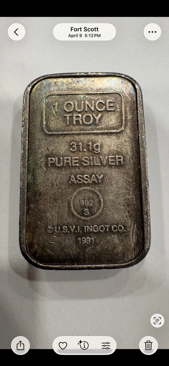 Silver Bullion 1 oz Precious Metal Content per Unit 1981 for sale
