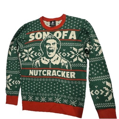 Elf Son of a Nutcracker Men's Small Sweater Will Ferrell Ugly Christmas Sweater