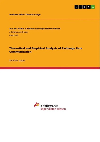 Andreas GrüN (U. A.) | Theoretical And Empirical Analysis Of Exchange Rate...-image