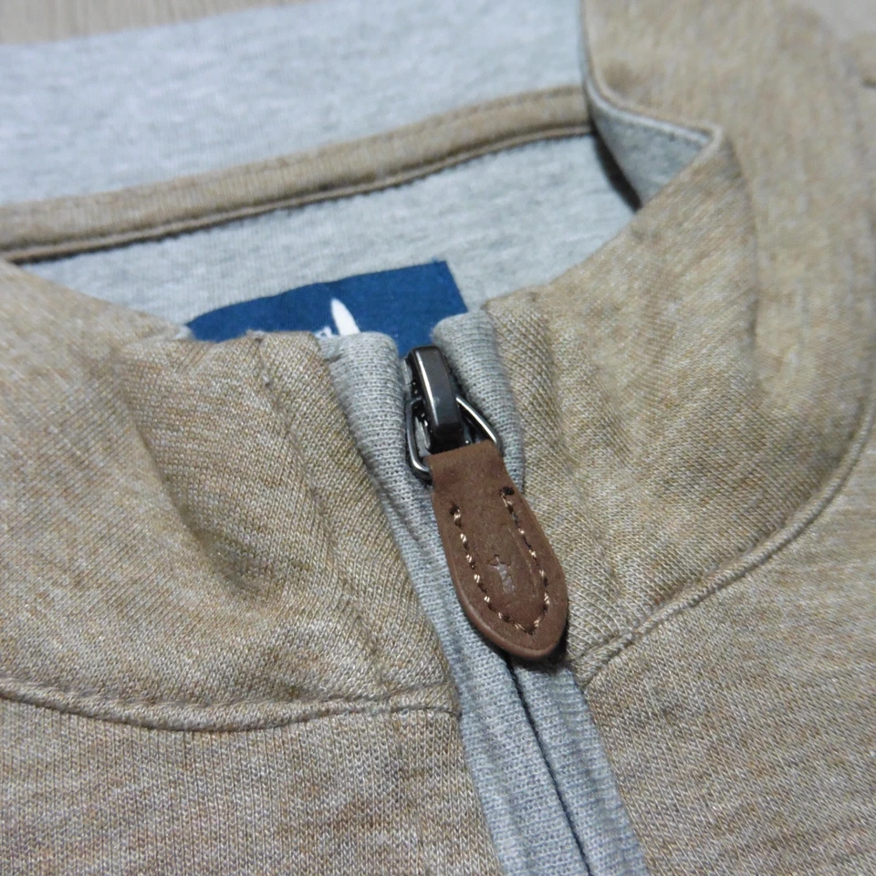 JOHNNIE-O 男式 L 大号 SOLLY PULLOVER CEDAR 1/4 拉链高尔夫运动衫针织衫 — 第 3/4 张图片