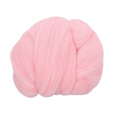 Wool Roving Yarn, 100G/3.53OZ Felting Wool Pure Roving Yarn, Pink