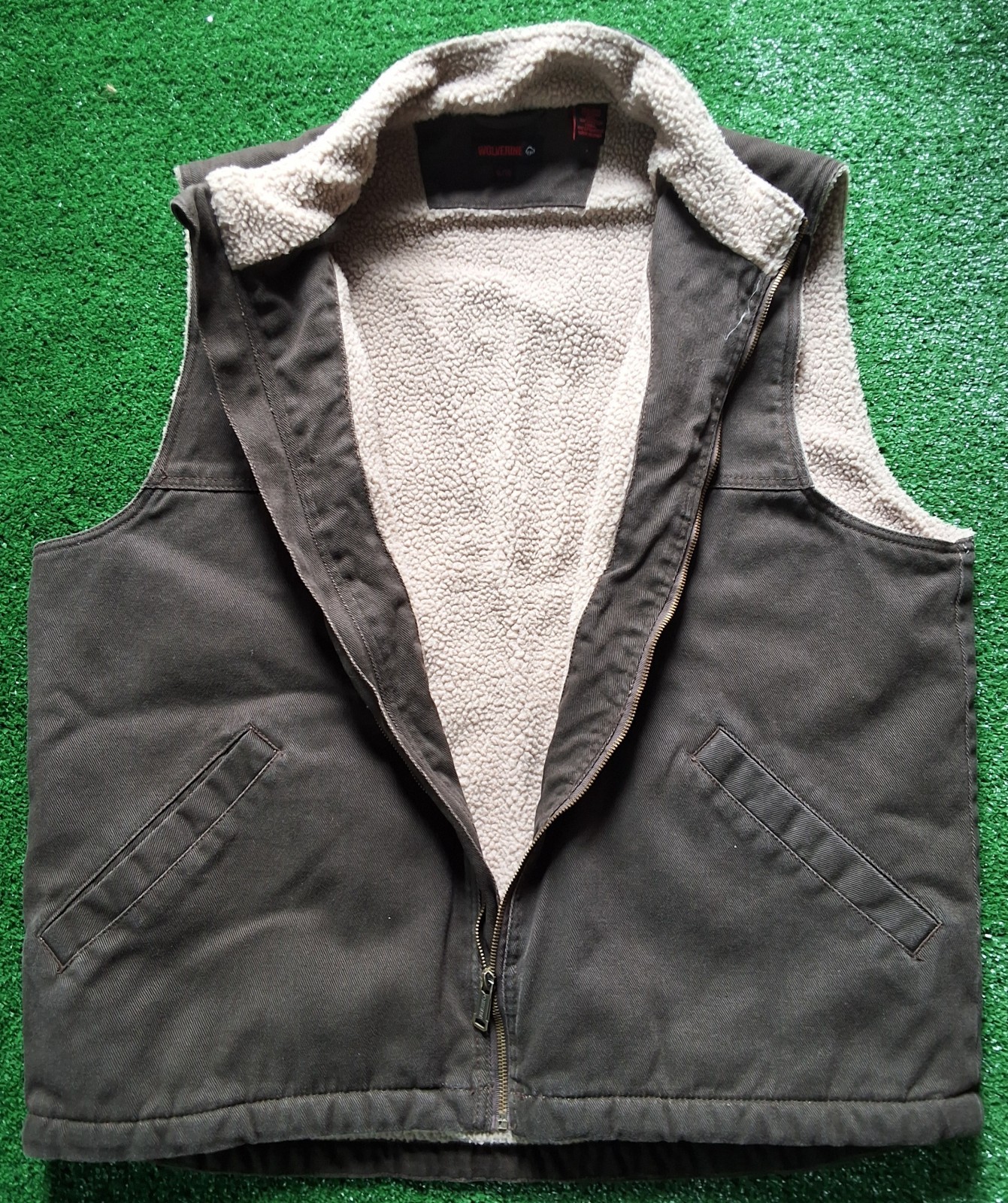 Wolverine Work Wear Sherpa Lined Vest Heavy Denim XL Rugged & Timeless