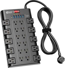 Power Strip, Surge Protector With 22 AC Outlets And 6 USB Charging Ports,