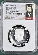 2025 S SILVER Kennedy Half Dollar 50C NGC PF70 Ultra Cameo FIRST DAY ISSUE FDI %