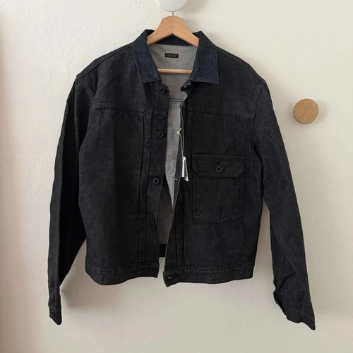 KAPITAL 14oz Black Denim 1st JKT Type 1 Jacket Size 3 Medium $476 NEW - product listing photo
