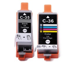 2P Printer Ink Tanks for PGI-35 CLI-36 Canon Pixma iP100 iP110 TR150 plus chip