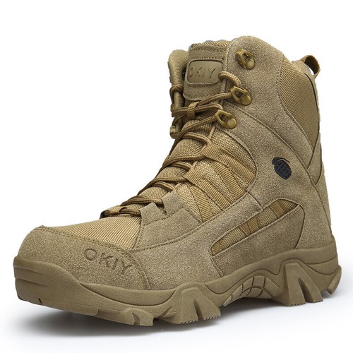 Men's Desert Army Combat Patrol Boots Tactical Military Work Tan Jungle Suede - Picture 9 of 11