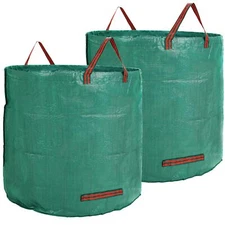 2 PCS 132 Gallon Reusable Lawn and Leaf Bags with 4 Handles Lawn Pool Garden ...