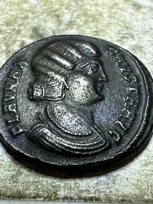 Fausta Augusta (324-326AD), Bronze,Thessalonika  Salus With Two Kids Roman Coin 