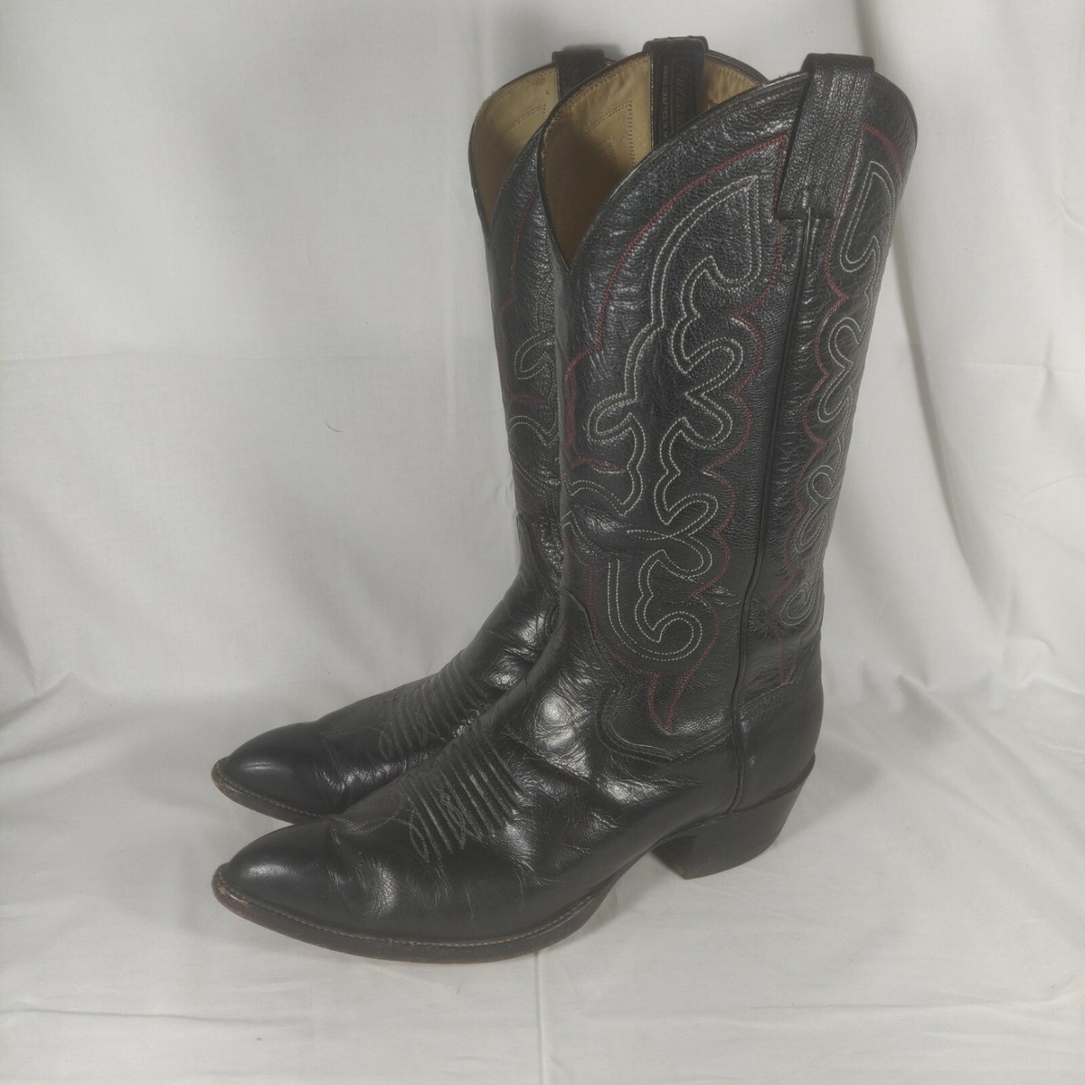 Panhandle Slim Black Handcrafted Cowboy Western Boots Men display picture 3