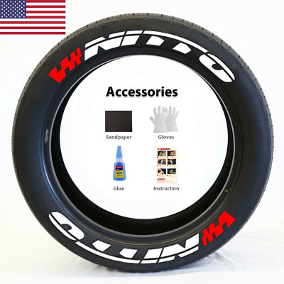 8 Sets NITTO Permanent Tire Letters Sticker 1.06'' 14''-22'' US Local Stock