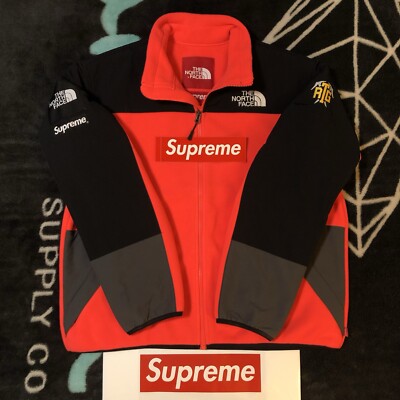 SUPREME NORTH FACE RTG FLEECE JACKET (RED) (LARGE) SS20 TNF FAUX