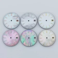 New 28.5MM Pearl Oyster Luminous Light Color Watch Dial Date for NH35/36