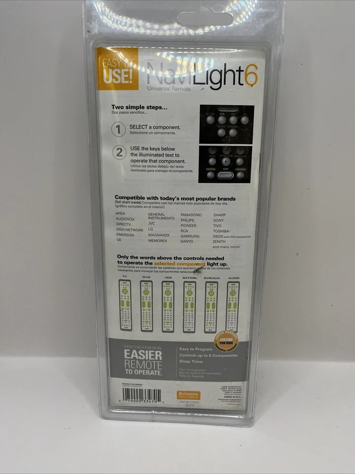 RCA Navilight 6 device UNIVERSAL REMOTE CONTROL RCR660 NEW - Image 3 of 4